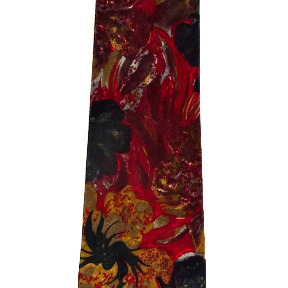 Vintage Oscar De La Renta‎ Silk Men's Tie Abstract watercolor floral rich colors